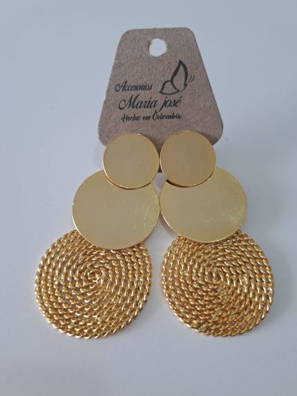Aretes Triple Círculo Bronce