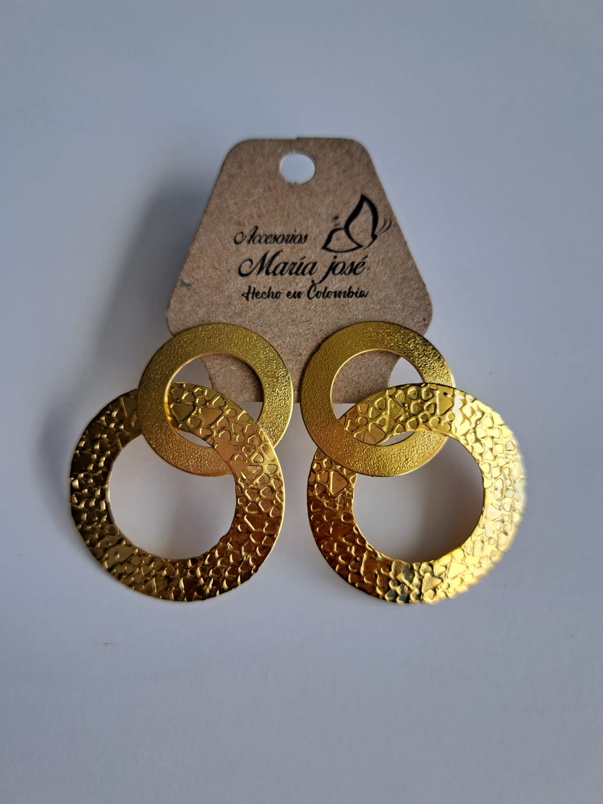 ARETES DOBLE CIRCULO BRONCE