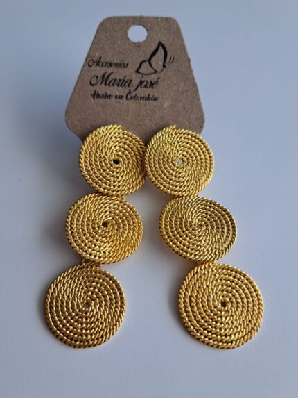 Aretes Triple Círculo Espiral