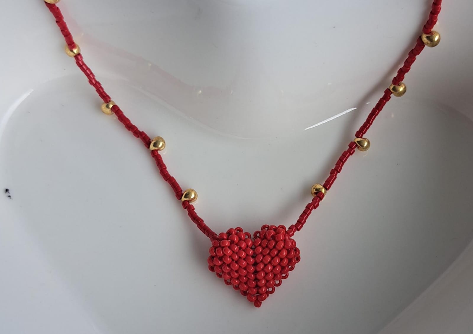 COLLAR DIJE CORAZON ROJO