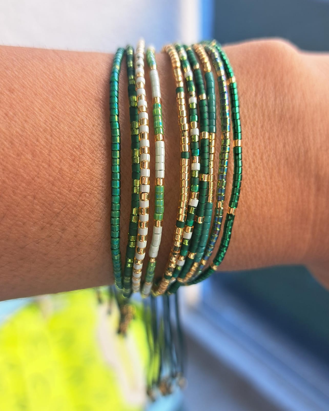 PULSERA LINEAS MIYUKI VERDE