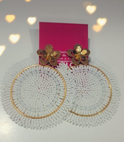 Aretes Mostacilla Blancos