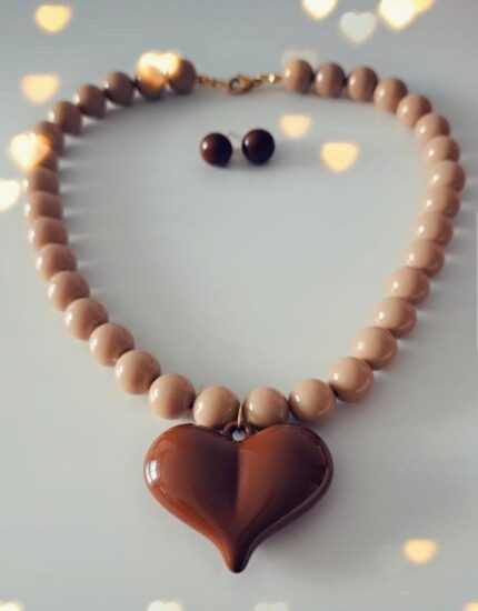 Juego Balines Beige Corazón Café