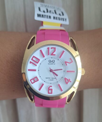 Reloj Fucsia y Azul con Dorado QyQ